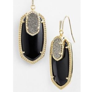 Kendra Scott Emmy Black Drusy Drop Earrings